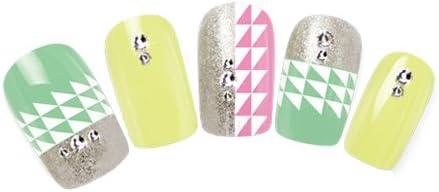 Professional Nail Art Salon Card of 6pcs Stickers / Decals Decorations Strips With Geometrical Triangles Shapes Designs / Patterns In White Color By VAGA