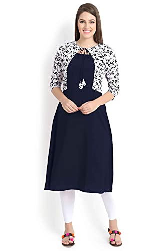 Image of Women's Crepe A-Line Kurta, Orange