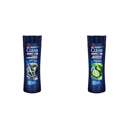 Clear Men Kepeğe Karşı Etkili Şampuan Yoğun Arındırıcı Kömür ile 350 ml ve Clear Men Kepeğe Karşı Etkili Şampuan Maksimum Ferahlık 350 ml