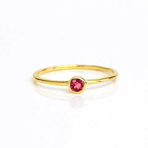 Danique Jewelry Tiny Gemstone Stacking Ring, Minimalist Dainty Thin Ring Band, Simple Stackable Birthstone Ring, July Birthstone Ring, Dainty July Birthstone Jewelry thumb #3
