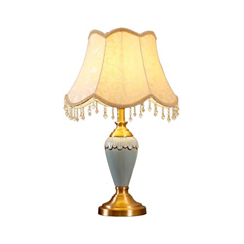 Lampe de bureau en céramique européenne avec abat-jour ovale élégant pour salon chic