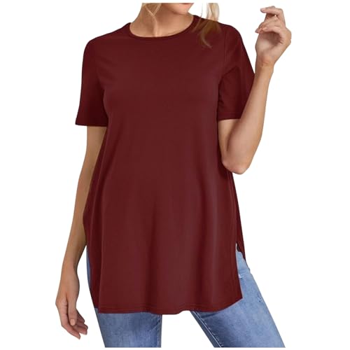 Premamá Tops Camisas Materna de Manga Corta para Mujer Moda Color sólido Camiseta Ropa Premamá Elasticidad de Primavera Verano Basic Regalo Durante el Embarazo