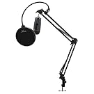Blue Yeti Nano Premium USB Microphone (Shadow Gray) with Knox Gear Boom Scissor Arm and Knox Gear Pop Filter