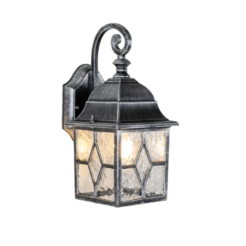 Farol de pared exterior rústico Qazqa Londres plata de aluminio y vidrio 7