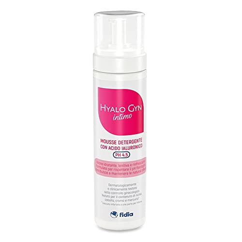 HYALO GYN Intimo pH 4.5 | Mousse Detergente con Acido Ialuronico | Azione Idratante, Lenitiva e Rinfrescante | Dermatologicamente e Clinicamente Testato Sotto Controllo Ginecologico | 200 ml