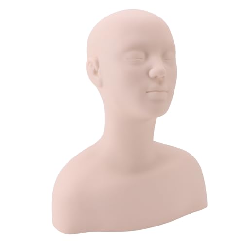 Tête de Mannequin avec épaule pour Maquillage, Massage, Acupuncture, Têtes de Perruque Réalistes pour Chapeau, Perruques, Lunettes de , Affichage de Bijoux, Affichage de