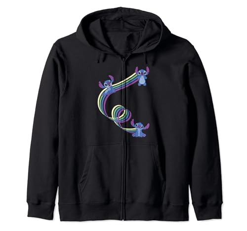 Sweat Stitch Rainbow Ribbon Zip Hoodie pour un Confort Doux