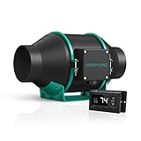 MARS HYDRO 4 Inch Inline Duct Fan 205 CFM - Inline Fan with Temperature Humidity Controller, Grow...