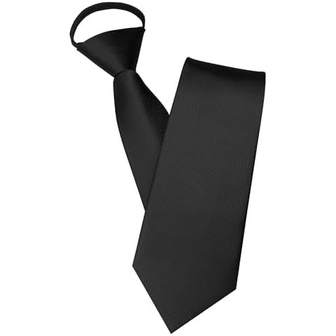 JEMYGINS Black Pre-tied Tie Adjustable Necktie for Business and Wedding (1) Cover