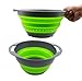 Produktbild Zusammenklappbares Sieb- und Schüsselset aus TPE/PP. Faltbares Waschbecken  tragbare Geschirrspülwanne  platzsparende Aufbewahrung in der Küche (Dunkelgrau/Grün)
