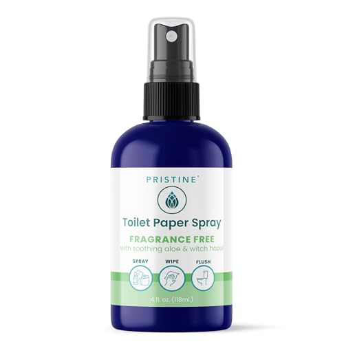 Image of PRISTINE Toilet Paper Spray - As Seen on Shark Tank, More Natural Personal Cleansing Wipes & Flushable Wet Wipes Alternative, Spray Toilet Paper to Create Flushable Wipe, Fragrance Free, 4 fl oz