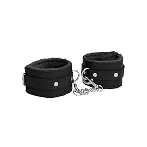 Shots Ouch! – Plush Leather Hand Cuffs – Black