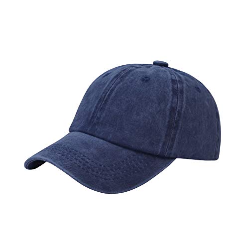 Until-U Baby Kids Distresed-Washed Baseball Hat Infant Toddler Baby Boy Cotton Hats Denim Cap Navy Blue