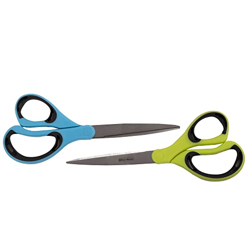 Office Works, Premium Quality Stainless Steel Sharp Office Scissors Bulk, 7 inches, Blue/Green, 12 Pieces, Multicolor, 12-pack (43155DC-12) by OfficeWorks - Image 2