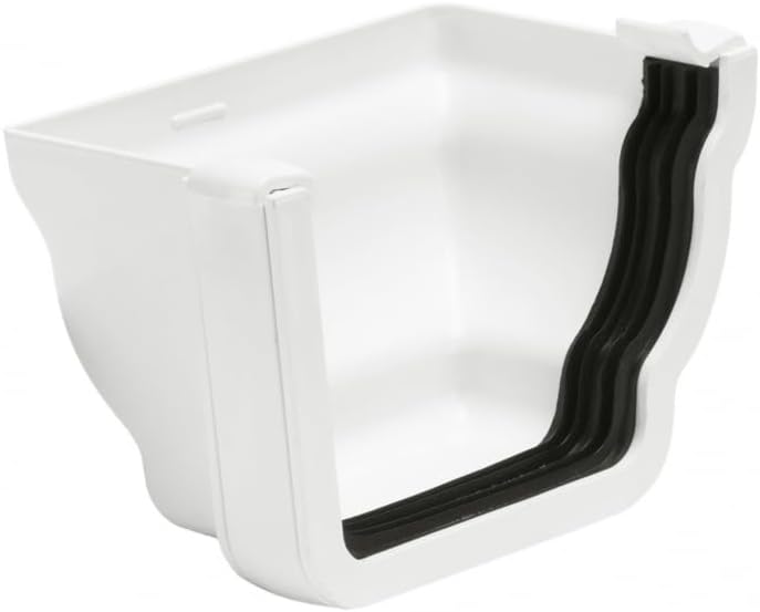 Polypipe RH719W White 117mm Sovereign High Capacity Profiled External Stop End (Right Hand)