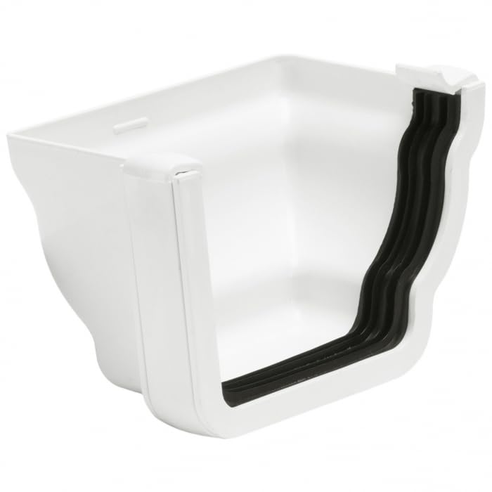 Polypipe RH719W White 117mm Sovereign High Capacity Profiled External Stop End (Right Hand)