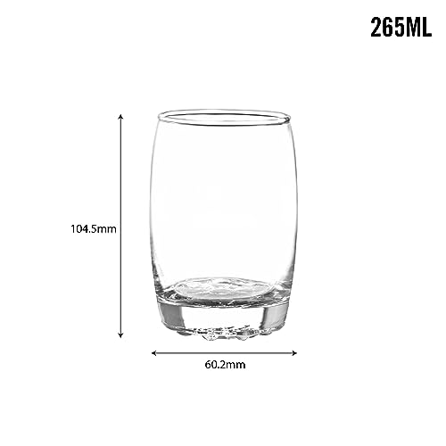Image of CELLO Amphio Glass Set, 265ml| Set of 6 Clear Glasses| Transparent Whisky Glass |Barware Glasses, Clear