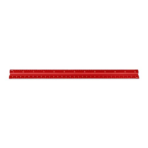 Image of Alumicolor Aluminum Architect Metric Solid Drafting Scale, 30 Centimeter, Red