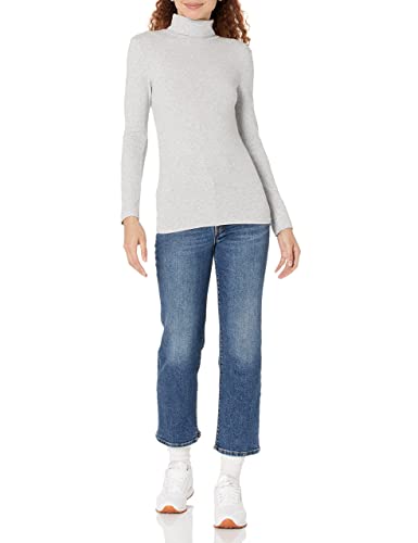 Image of Amazon Essentials Women's Slim-Fit Stretchy Layering Long Sleeve Knit Rib Turtleneck Top (Available in Plus Size), Pack of 2