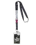 The Twilight Zone ID Lanyard Badge Holder with Logo Card and 2' Hypnotic Spiral Rubber Pendant