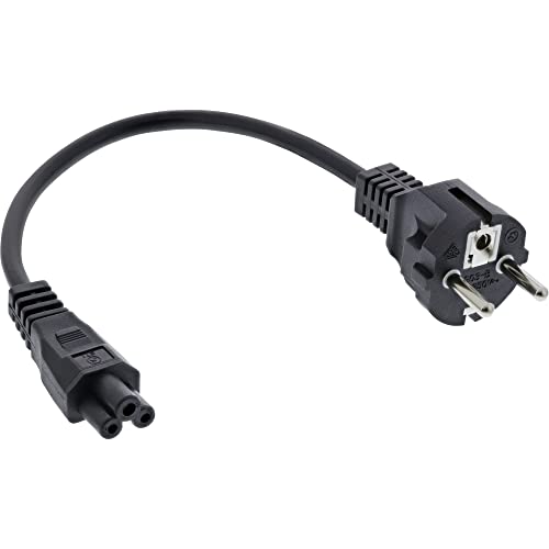 InLine 16656R Notebook-Netzkabel, 0,5m Grau – Perfekt Für Unterwegs