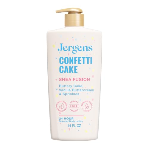 Jergens Shea Fusion Confetti Cake Body Lotion, Shea Butter, 14 fl oz