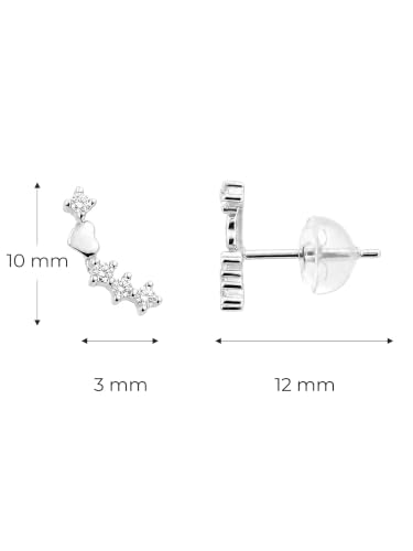 Image of S925 Sterling Silver Earrings, Hypoallergenic Stud for Women & Men | Minimalist Dainty Design, Solid 925 Sterling Silver or with 18K Gold Plate, Daily /Party Wear, Birthday Gift, Silver or Gold