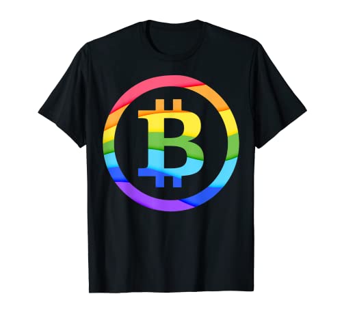 Bitcoin LGBTQ Rainbow Pattern Crypto BTC criptomoneda Camiseta