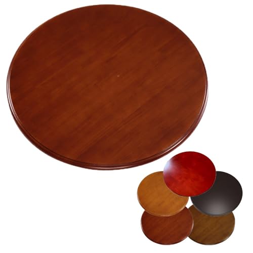 GSKFXJ Vassoio Girevole Lazy Susan in Legno 70cm 80cm 90cm Piatti Girevoli Grande per Tavolo da Pranzo, Piatto di Servizio Rotondo, Silenzioso Robusto(Dark Walnut,36"/90cm)