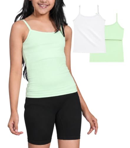 Image of Lily Chic Padded Camisole for Girls, Cotton Puberty Slip, Pack of 2