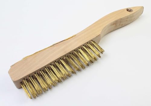 Cepillo para soldador - acero latonado de 130 mm, ideal para limpieza y desoxidación de piezas metálicas. Ligero y duradero.*