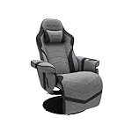 Respawn 900 Gaming Recliner - Video Games Console Recliner Chair, Computer Recliner, Adjustable Leg Rest and Recline, Recliner with Cupholder, Reclining Gaming Chair with Footrest - Gray Fabric