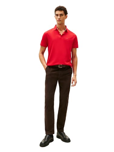 Image of Tommy Hilfiger Men's Short Sleeve Moisture Wicking Stretch Polo Shirt With Quick Dry + Uv Protection