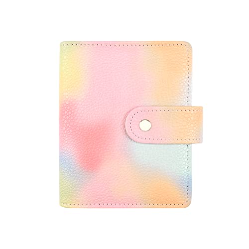 Touchfutrue Budget Planner, A7 Binder Budget Notizbuch, Ringbuch Leder Budget Geld Organizer Sparen Mit Folien, Finanzplaner Cash Stuffing Haushaltsbuch mit Geldfacher für Sparbuch (Rosa) Cover