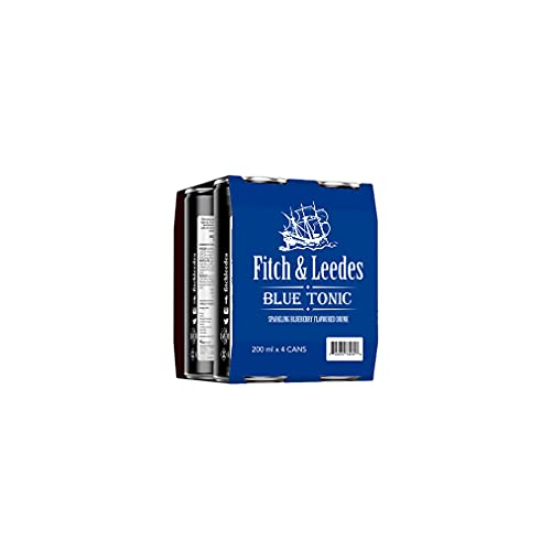 Fitch & Leedes Blue Tonic Water Blueberry (4x200ml) aus Südafrika Toller Begleiter zum Gin [würzig, spritzig, elegant] (Einweg Dosen Preis incl. 1,00 € / 4 x 0,25€ DPG Einwegpfand) Cover