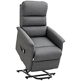 HOMCOM Power Lift Recliner Chair for Elderly, Easy Assembly, Fabric Lift Chair for Adults, Recliner Sofa with Remote Control, Side Pockets for Living Room, Gray