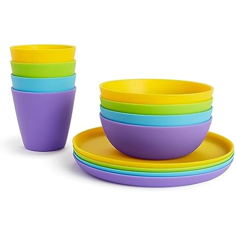 Munchkin Toddler Multi Dining Set with Cups, Bowls, and Plates Cover