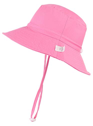 Cloud kids Chapeau de Soleil Enfant Fille Chapeau Bob Bébé Anti-UV Chapeau de Plage avec Mentonnière pour Voyage Rose S Cover