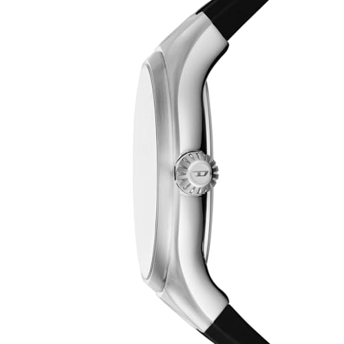 Image of Diesel Silicone Analog Blue Dial Men's Watch-Dz2216, Band Color:Black
