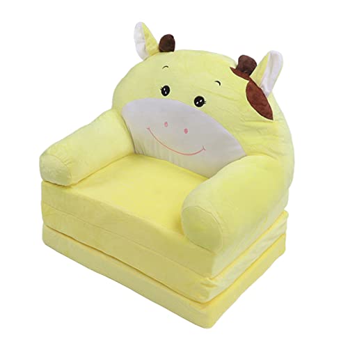 Akozon Sofá Plegable de Vaca de Dibujos Animados: sofá y Sillón Abatibles 2 en 1, Cama Cómoda, Tapicería Colorida para Sala de Juegos y Dormitorio, Diseño Liviano Portátil (3 Capas)