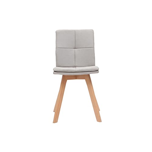 Sedia Scandinava Tessuto Naturale Gambe Legno Chiaro Set Di 2 Thea - 2