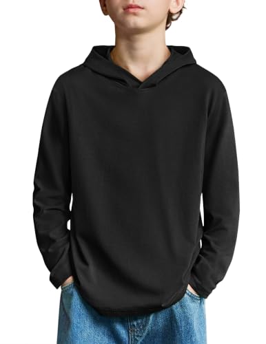 Arshiner - Arshiner Boys Long Sleeve Hoodie Sweatshirts Hooded Pullover T-Shirts Black - Best Deal on Amazon