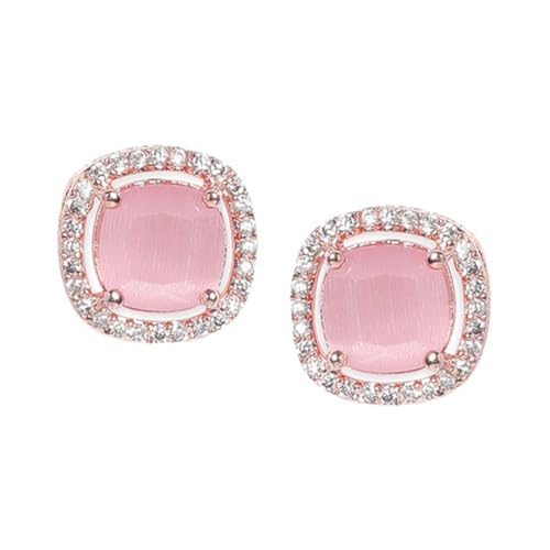 Rubans 18K Rose gold Pink zirconia studded Minimal stud earring (B0D6KWRBHQ) Amazon Price History, Amazon Price Tracker