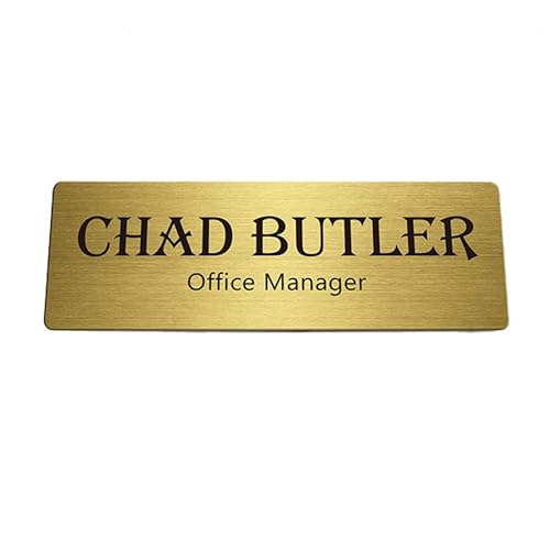 Badge nominatif laser en métal personnalisé avec attache aimantée haut de gamme