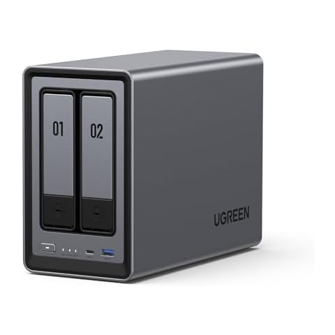 UGREEN NASync DXP2800 2-Bay Desktop NAS, Intel N100 Quad-core CPU, 8GB DDR5 RAM, 2.5GbE, 2 * M.2 NVMe Slots, 4K HDMI, Network Attached Storage (Diskless) Cover