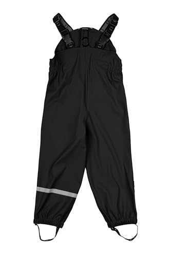 Mikk-line Regenhose Baby 74 Black - Wasser- und Winddichte Matschhose Mädchen und Jungen - Ideal für Regen- und Matschwetter | Matschhose Für Kinder Mit Verstellbare Träger