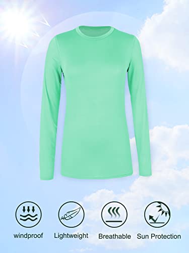 Century Star Upf 50+ Long Sleeve Swim Shirt Women Uv Sun Protection Rash Guards Workout Hiking Yoga Quick Dry Tops Light Green Us Xs(Cn S) #TOP6
