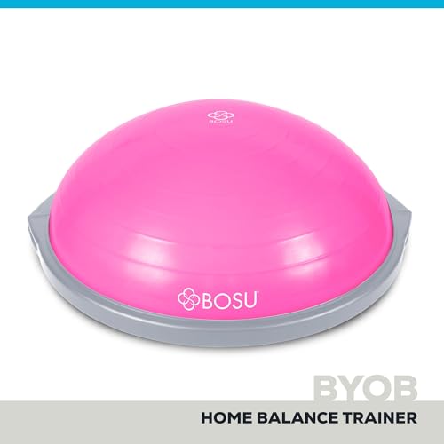 Image of Bosu Balance Ball Exercise Trainer, Home Gym Equipment w /Guided Workouts & Pump, 26 inch Inflatable Fitness Platform for Strength Training, Standing, Balancing, and Core Workout