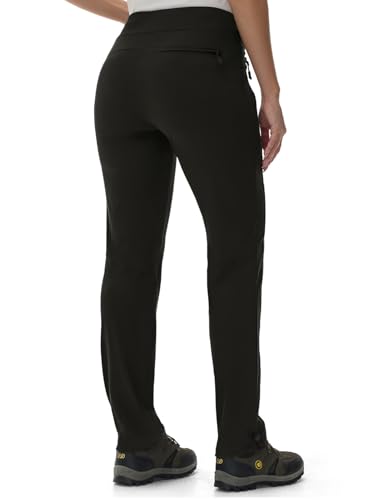 TBMPOY Women's Hiking Pants Lightweight Water Resistant Travel Joggers Quick Dry Work Outdoor Pant Zipper Pockets