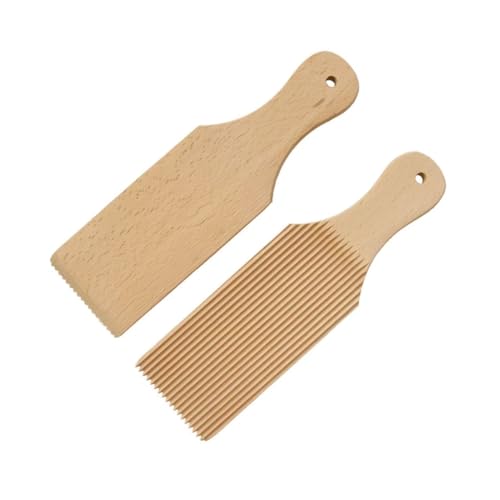 Gnocchi - Tabla para pasta de madera de haya, tabla de pasta con rodillo y patrón, macarrones Garganelli